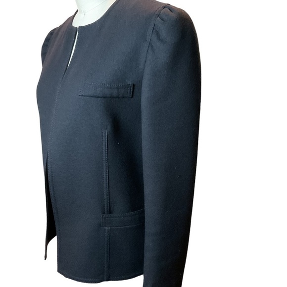 Vintage Louis Feraud Paris Black 100% Wool Open Boucle Blazer Size 40 Medium EUC - Picture 4 of 13